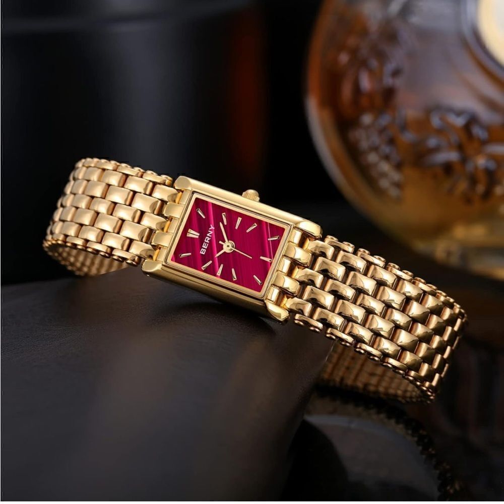 Classic Square Gold Wristwatch for Women